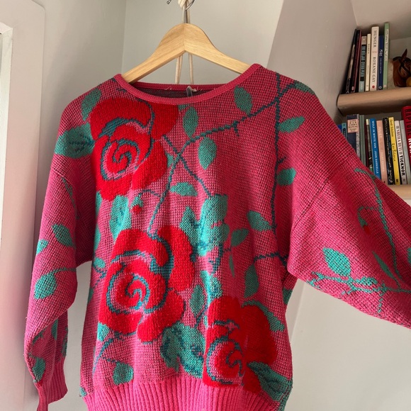 Vintage Italian Rose Sweater pink - Picture 4 of 12